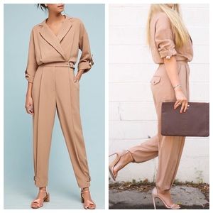 Tracy Reese Tailored Jumpsuit Tan